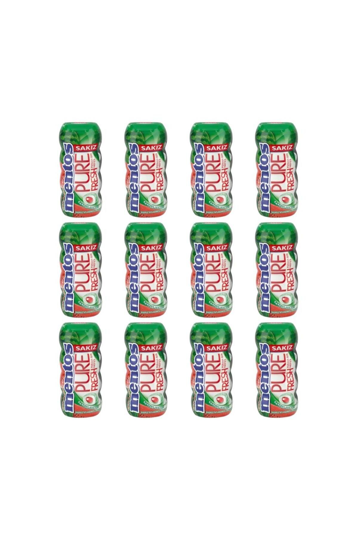 Pure Fresh Karpuz Aromalı Şekersiz Tatlandırıcılı Draje Sakız 30 g x 12 Adet