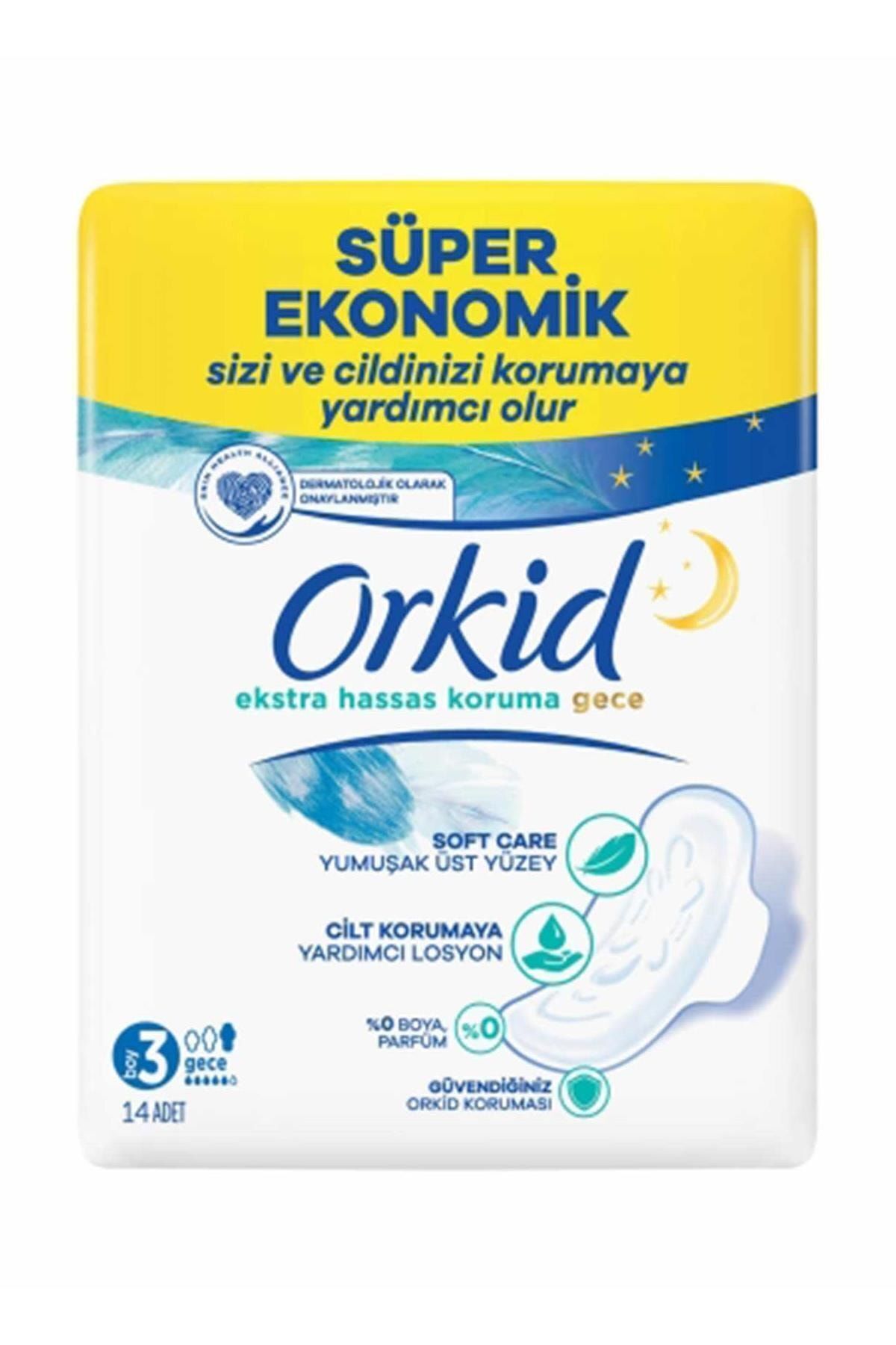 Extra Hassas Gece Hijyenik Ped 3 Beden 14'lü 8001841807423