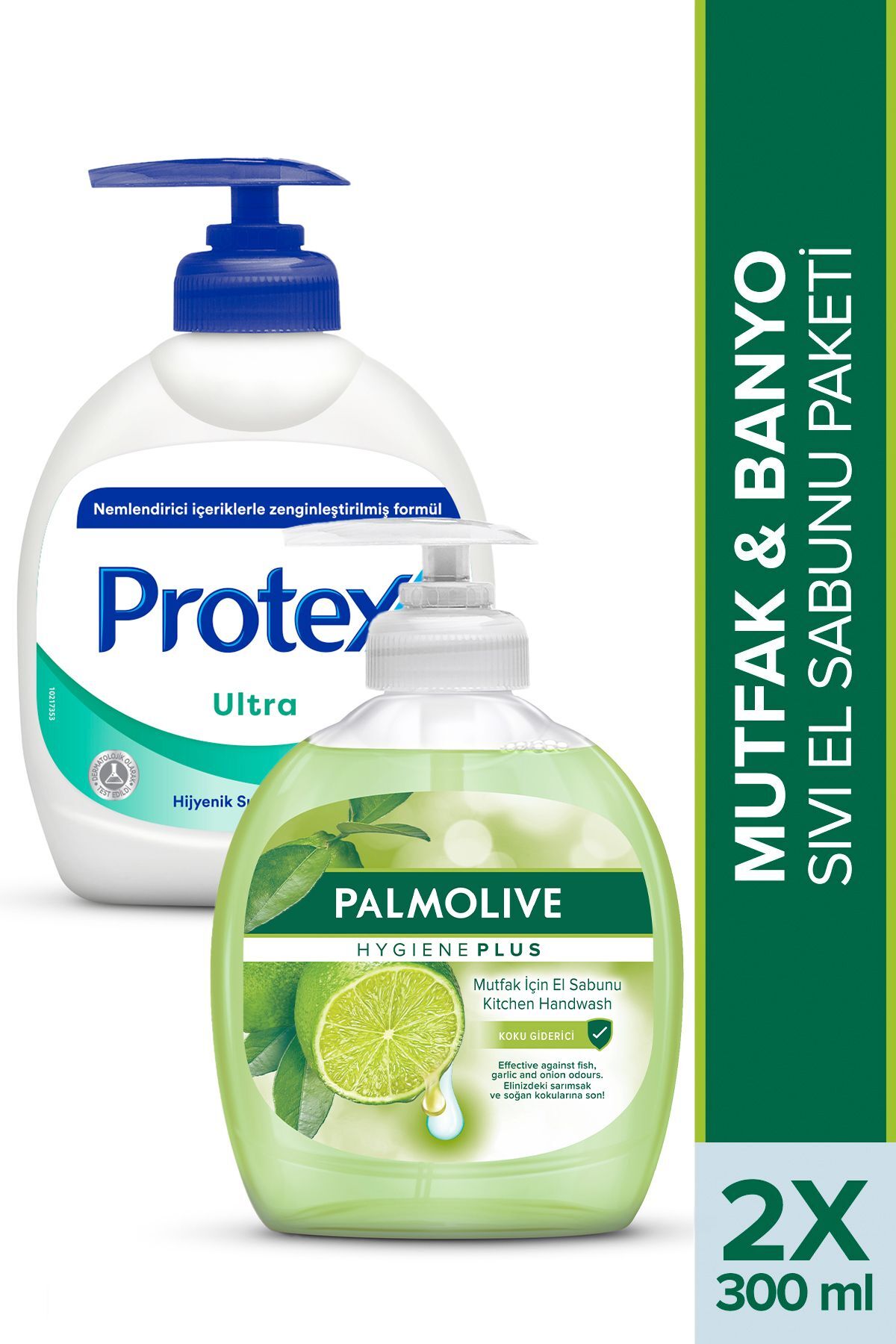 Palmolive - Protex Mutfak & Banyo Sıvı El Sabunu Paketi  300 ml + 300 ml