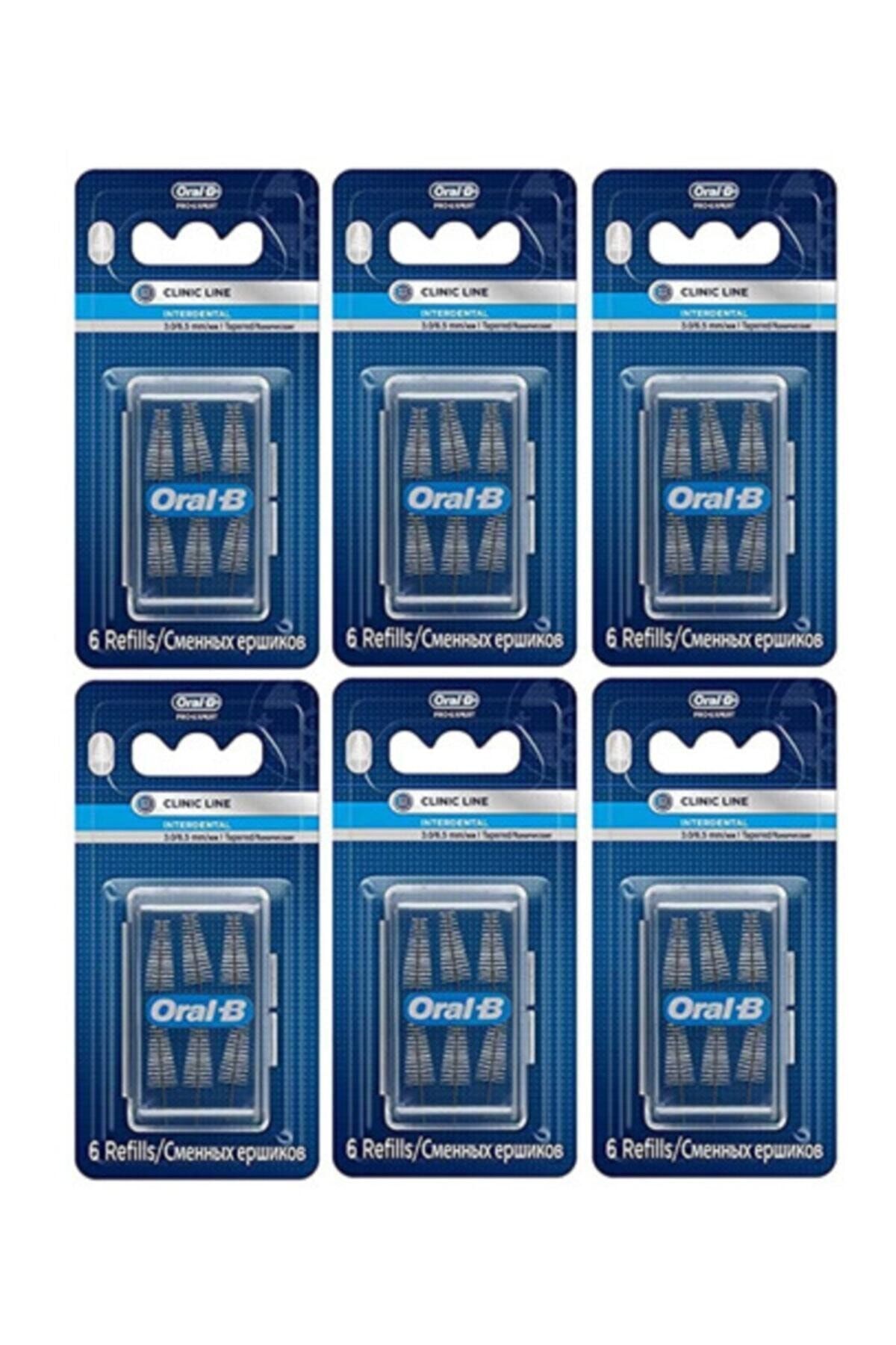 Interdental Arayüz Fırçası Eğimli Yedek 6'lı 3.0/6.5mm X 6 Paket