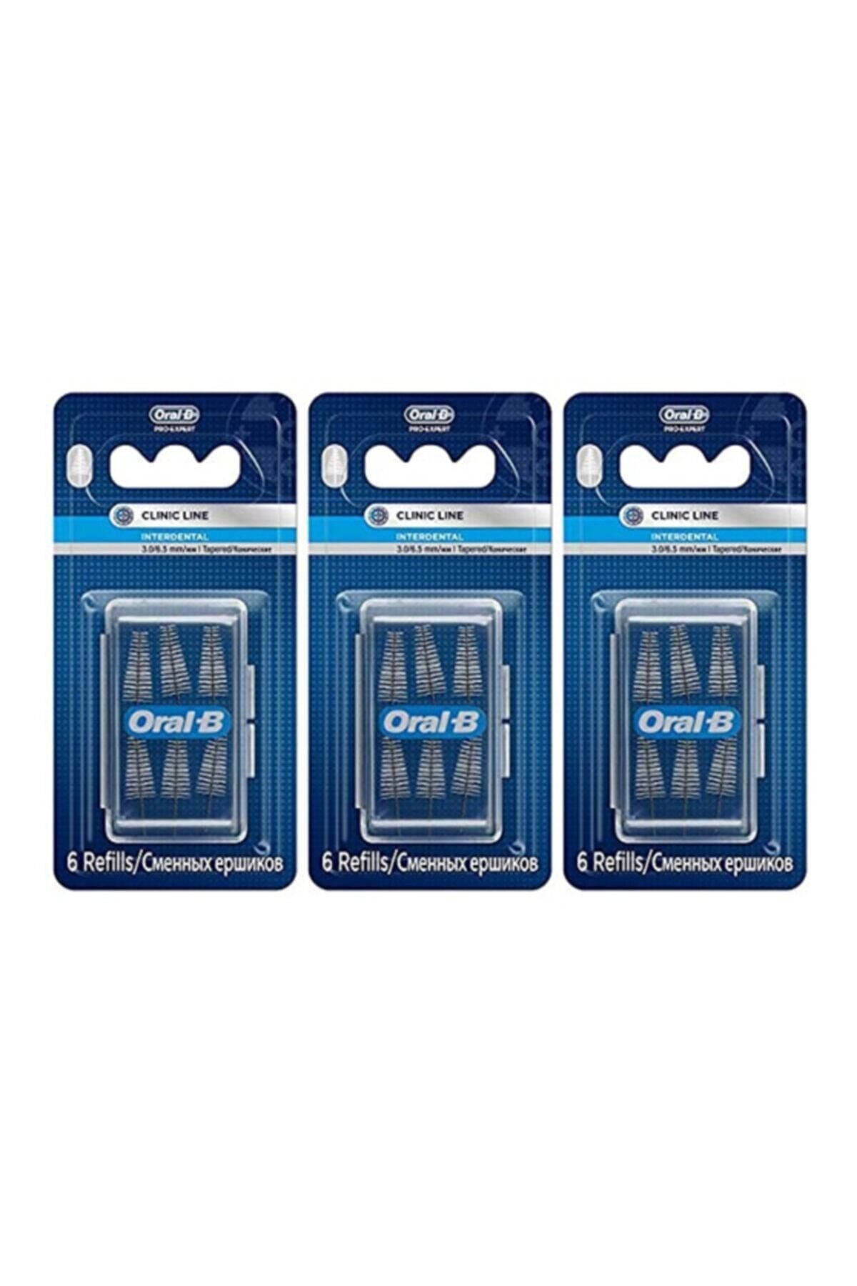 Interdental Arayüz Fırçası Eğimli Yedek 6'lı 3.0/6.5mm X 3 Paket