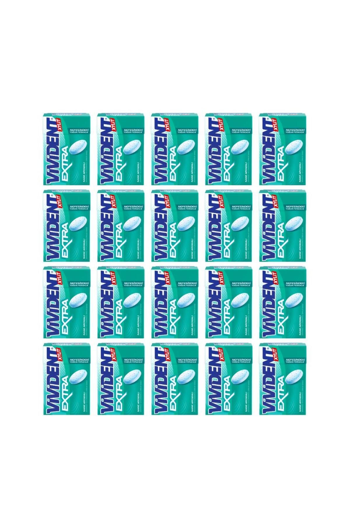 XYLIT Extra Nane Aromalı Şekersiz Draje Sakız 21 g x 20 Adet